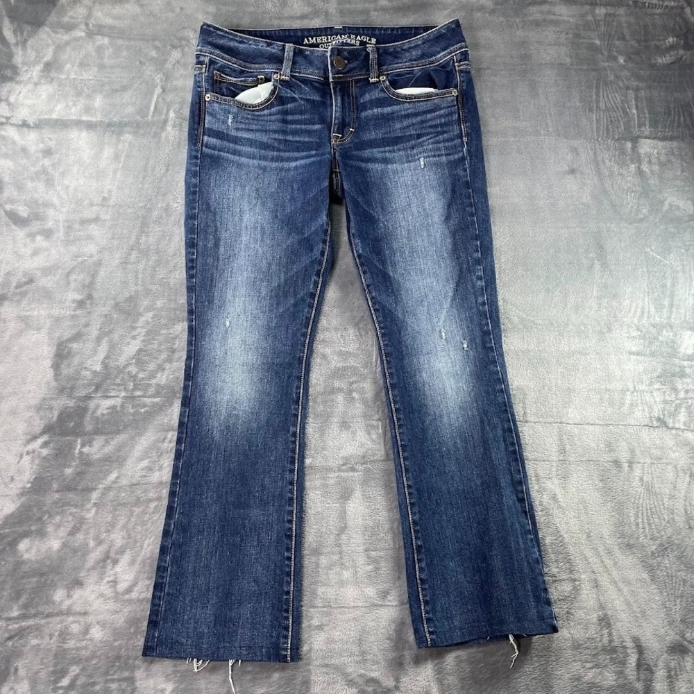 American Eagle Outfitters Womens Kick Boot Stretch Jeans Dark Wash Size 6 Reg